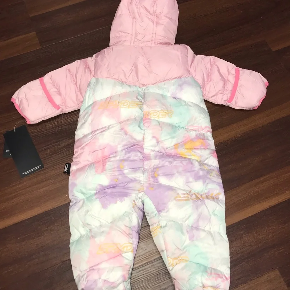 Spyder Newborn Girl Fleece Lined Hooded Full Body Snowsuit Pram NWT